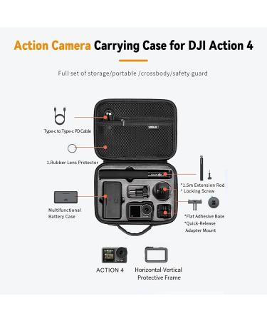 IEAGO RC Osmo Action 4 PU Leather Carrier Bag Travel & Storage with Display Protection | 2+2+2 Accessories for DJI OSMO Action 4 - Buy Online on GoSupps.com
