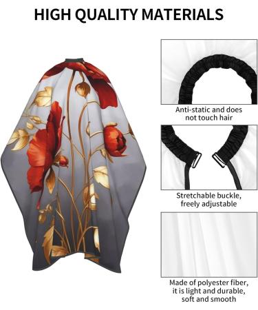 Buy Red Gold Flower Printed Hair Cutting Cape | Professional 55x66in Polyester Haircut Cape | No-Stick Hair Cutting Accessories for Adults - Buy Online on GoSupps.com