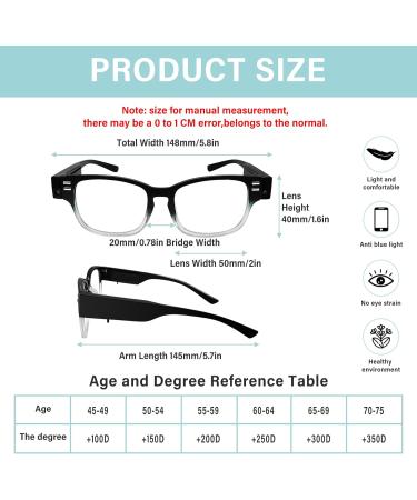 Lighted Reading Glasses with LED - Blue Light Blocking Magnifying Eyeglasses +3.00 - Perfect for Reading Anytime Anywhere - Buy Online on GoSupps.com