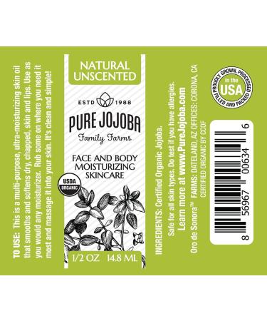 USDA Certified Organic Jojoba Oil - 100% Pure Cold Pressed Spray (1/2 oz) | Chemical-Free Oil for Hair Face & Body | Travel Size from Arizona Farms - Buy Online on GoSupps.com