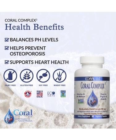 Coral Complex 3 900mg Bio-Available Coral Calcium with 1200 IU Vitamin D3 (90 Capsules) - Pack of 1 - Buy Online on GoSupps.com