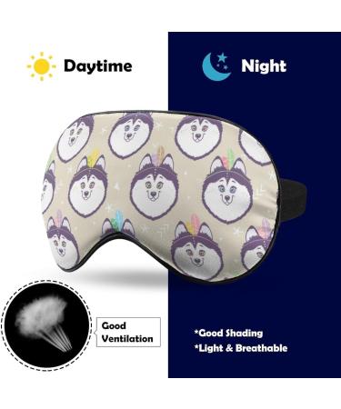 Indian Siberian Husky Sleep Mask - Adjustable Eye Cover for Blocking Light, Ideal for Night Travel and Naps - Men and Women - Buy Online on GoSupps.com