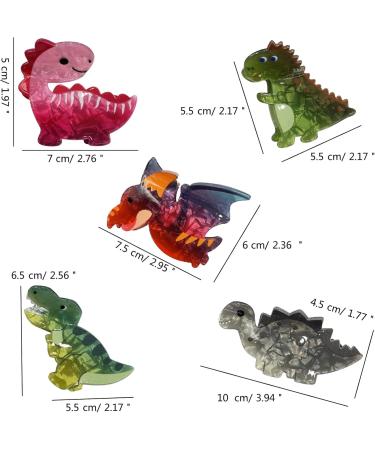 Acrylic Hair Claw Clips Funny Hair Catch Barrette Large Hair Clips Nonslip Strong Hold Hair Accessories Green Tyrannosaurus4 - Buy Online on GoSupps.com