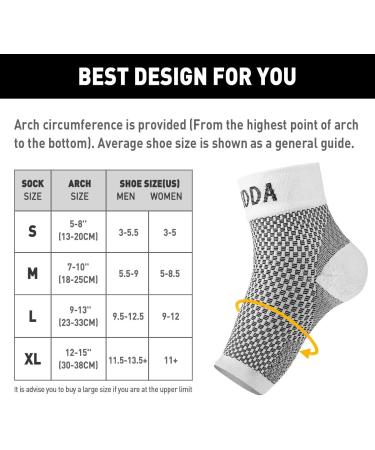 Plantar Fasciitis Compression Socks for Arthritis Pain Relief - White (S) - Men & Women - Buy Online on GoSupps.com