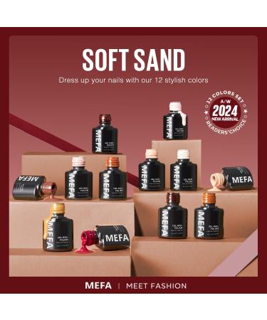 MEFA Autumn Gel Nail Polish Set 12 Colors Red Brown Gel Polish Set Nude Pink Gel Polish Soak Off UV Led Dark Red Glitter Nail Gel Manicure at Home DIY Salon for Women Brown Red - Buy Online on GoSupps.com