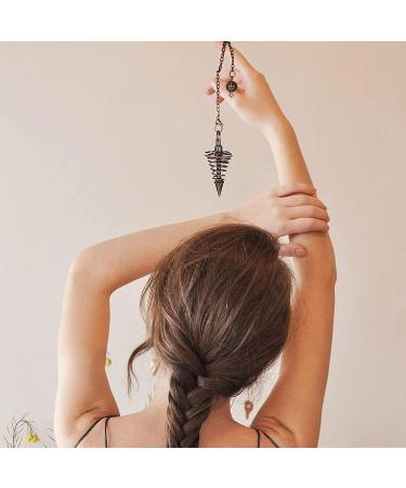 Jikekiroto Gilded Metal Pendulum Set - 2 Esoteric Spiral Pendulums with Chain for Reiki Healing & Energy Therapy - Buy Online on GoSupps.com