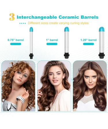 3 in 1 Auto Rotating Hair Curling Wand - IAMFINE Automatic Rotating Curling Iron with Interchangeable Ceramic Barrels(0.75" 1" 1.25") Instant Heat Up Hair Curler Adjustable Temp Hair Styling Tools for Beach Waves - Buy Online on GoSupps.com