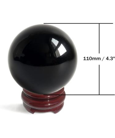 Mina Heal 110mm Obsidian Crystal Ball for Feng Shui Meditation Stone Medicine & Interior Decoration | Fortune Teller Ball - International Shipping - Buy Online on GoSupps.com