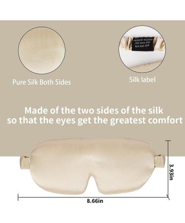 Mulberry Silk Sleep Mask - Adjustable Eye Mask for Women and Men - Ideal for Travel, Home, and Office - Gold - Buy Online on GoSupps.com