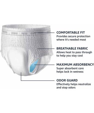 Amazon Basics Incontinence Underwear for Men - Maximum Absorbency - Large - 54 Count (3 Packs of 18) - Buy Online on GoSupps.com