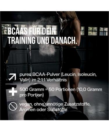 Aminopure BCAA Powder - Essential Amino Acids 2:1:1 Ratio | Vegan Additive-Free Lab Tested | 500g - International Shipping Available - Buy Online on GoSupps.com