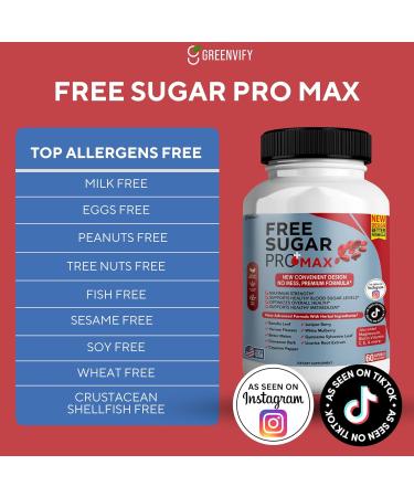 GREENVIFY Free Sugar Pro Max All Natural Formula to Maintain Healthy Levels Maximum Strength Daily Formula Blood Sugar Health Reviews (1 Pack - 60 Capsules) - Buy Online on GoSupps.com