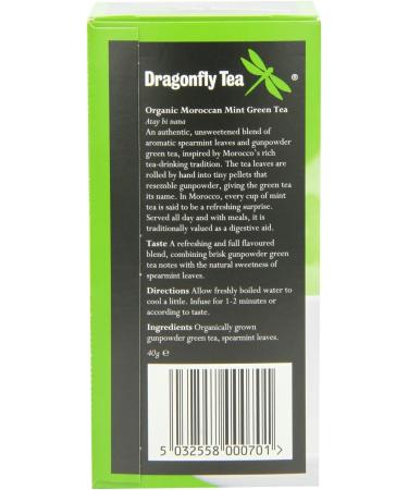 (2 Pack) - Dragonfly Tea - Org Moroccan Mint Green Tea | 20 sachet | 2 PACK BUNDLE - Buy Online on GoSupps.com