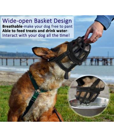 Barkless Muzzle for Dogs - Soft Silicone Basket Bite & Bark Control Allows Drinking & Panting Size 6 (Snout 13 -15 ) - Red - Buy Online on GoSupps.com