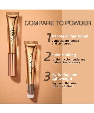 Gold Liquid Highlighter Wand with Cushion Applicator - Long Lasting Shimmer Finish Makeup Stick for Face Illumination - Buy Online on GoSupps.com