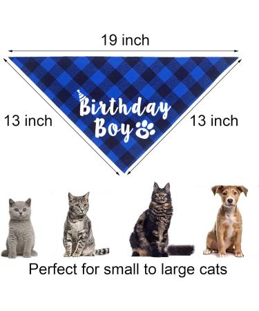 JOTFA Cat Birthday Party Supplies Kitten Bandana with Hat Bow Tie Number Banner Balloons Meow Letter for Decorations Blue - Buy Online on GoSupps.com
