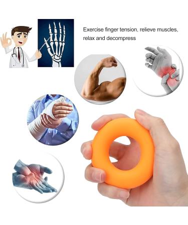 Hand Grip Strengthener & O-Ring Finger Exerciser - Orange 50 lbs & 11 lbs Stretcher for Arthritis Recovery | International Shipping Available - Buy Online on GoSupps.com