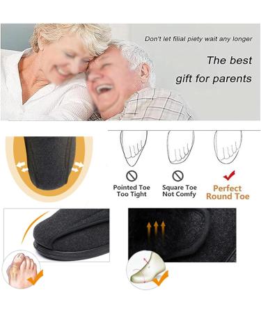 Adjustable Diabetic Shoes for Women - Comfortable Thermal Fleece Edema & Arthritis Footwear Support for Swollen Feet - Size 8 Black - Buy Online on GoSupps.com