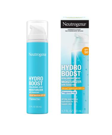 Neutrogena Hydro Boost Hyaluronic Acid Moisturizer With Sunscreen SPF 50 Fragrance-Free 1.7 fl oz  (50 ml)