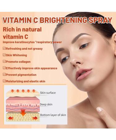 Vitamin C Face Mist VC Skin Brightening Facial Spray Skin Barrier Repair Improve Uneven Skin Relieves Dark Spots Spray Moisturiser VC Hydrating Serum Spray Deeply Moisturizing - Buy Online on GoSupps.com