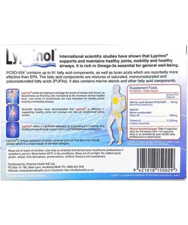 Pharma Lyprinol 50 Capsules - New Zealand Green Lipped Mussel Extract Oil for Joint Health & Mobility Support - Buy Online on GoSupps.com