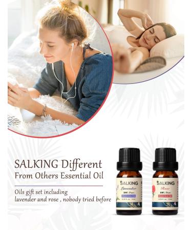 SALKING 100% Pure Essential Oils Gift Set 6 x 10ml - Lavender, Rose, Cherry Blossom, Ylang Ylang, Gardenia, Chamomile - Aromatherapy Therapeutic Grade Scented Oils for Oil Diffusers - Buy Online on GoSupps.com