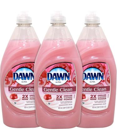 Dawn Gentle Clean Dishwashing Liquid Pomegranate & Rose Water 20.6 Fl Oz (Pack of 3)