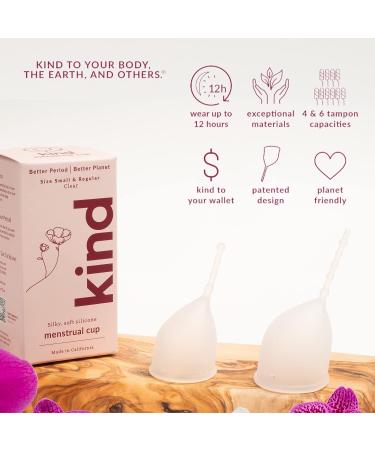 Kind Cup Menstrual Cup | Leak-Free Reusable Design | Up to 12-Hour Wear | Tampon & Pad Alternative | Ergonomic Fit | Small/Large Clear - Buy Online on GoSupps.com