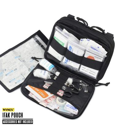 WYNEX Tactical Molle Admin Pouch of Laser Cut Design Utility Pouches Molle Attachment Military Medical EMT Organizer with Map Pocket EDC EMT Pack IFAK Tool Holder Universal U.S.A Patch Included Black - Buy Online on GoSupps.com