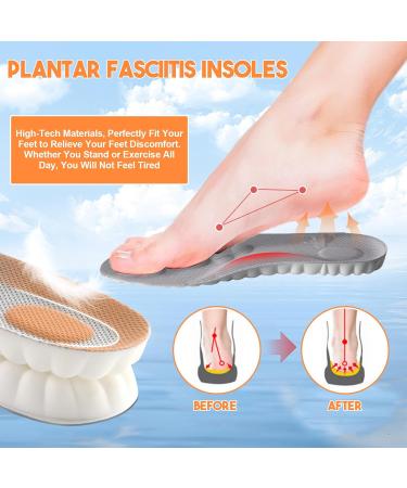 4D Insoles - Ultra Comfort Plantar Fasciitis & Sports Insoles | Cloud Technology Foot Support (Gray Size 11-12 - Buy Online on GoSupps.com