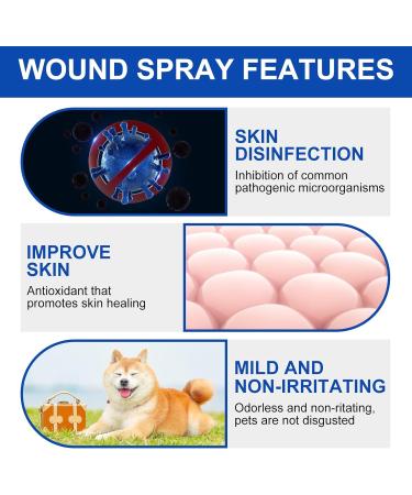 Wound Spray for Pets | Itch Relief for Sensitive Skin | Wound and Skin Care for Dogs & Cats or Other Pets | Helps with Rashes Hot Spots Scratching Itch Skin Irritation Bites & Burns - Buy Online on GoSupps.com