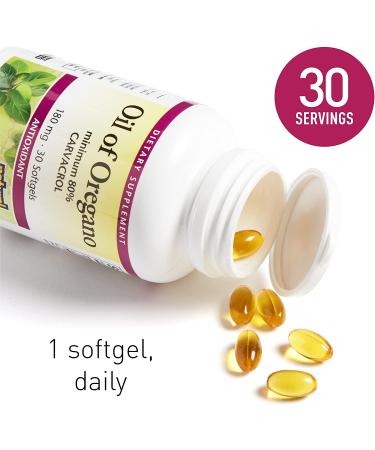 Natural Factors Oil of Oregano 180mg Softgels with Extra Virgin Olive Oil - 30 Servings - Buy Online on GoSupps.com
