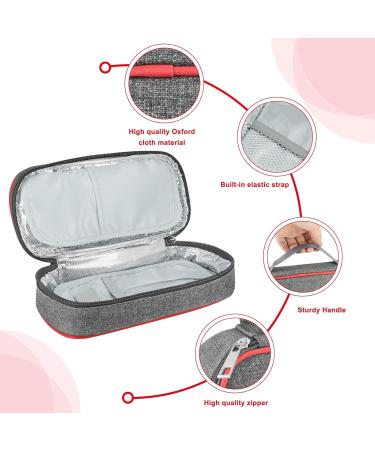Insulin Cooler Travel Case Portable Diabetic Supplies Organizer Medication Cooler Bag with 2 Ice Packs for Insulin Pens(2 pcs) - Buy Online on GoSupps.com