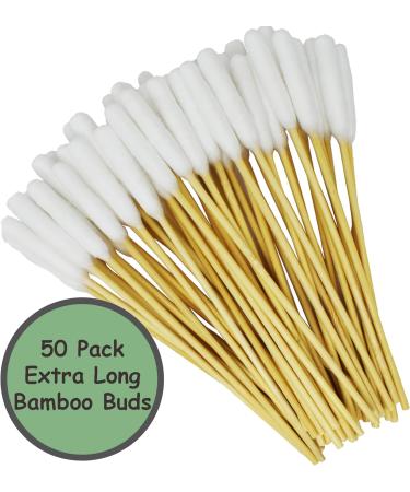 Pirbright Pet Company Extra Large 15cm Pet Dog Cotton Bud Ear Cleaner Long Bamboo Cotton Buds For Cleaning Animals Ears 50 Pack Ear Swab Sticks 50 Pack Ear Buds - Buy Online on GoSupps.com