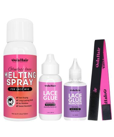 Dolahair Wig Glue Spray for Front Lace Wig Lace Melting Spray for Wigs Melting Spray Lace Bond Spray Wig Glue Spray lace Melting kit Lace Glue Kit Wig Install Kit