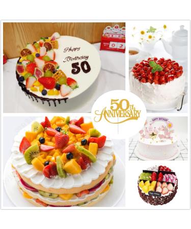 KREDHONG Golden Wedding Cake Topper 50th Anniversary Cake Topper Golden Wedding Anniversary Decorations for 50th Birthday Wedding Anniversary Decorations - Buy Online on GoSupps.com