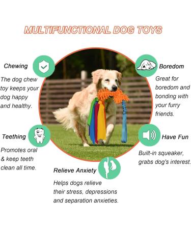 Tekcam 2 Pack Dog Tug Toys - Squeaky Agility Rope Toys for Small & Medium Dogs | Interactive Outdoor Fun - Buy Online on GoSupps.com