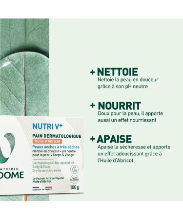 LABORATOIRES VEND ME - NUTRI V+ - Apricot Oil Dermatological Bar - Body & Face - Gently Cleanses & Nourishes - pH Ne - Buy Online on GoSupps.com