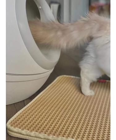 Premium Double Layer Large Cat Litter Mat - Scatter Control & Waterproof - L Biege - Buy Online on GoSupps.com