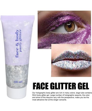 Buy Sequin Body Glitter Gel 50ml - Holographic Silver Face & Body Glitter for Festivals - International Shipping Available - Buy Online on GoSupps.com