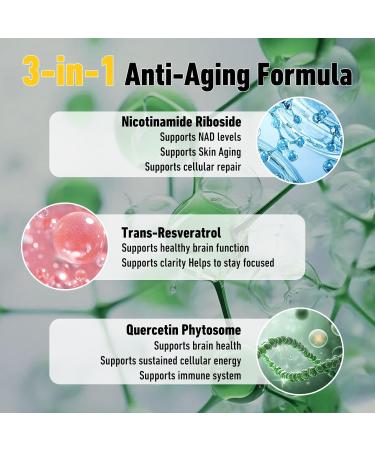 Airboy Liposomal Nicotinamide Riboside 900 mg NAD Supplement with Resveratrol NMN Alternative NAD Booster Support Anti-Aging Energy Focus - 80 Capsulesx 2 Pack - Buy Online on GoSupps.com