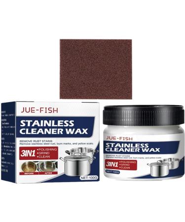 Metal Polishing Wax | Metal Care Stainless Cleaner Wax Rust Removal Cleaner Restorer Metal Polish Cleaner with Safe Ingredients for Pot Utensils Flume Faucet Range Hood Rowces - Buy Online on GoSupps.com