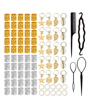 80 Braided Hair Accessories 4 Pieces Of Braided Hair Tools Hair Accessories Hairstyle Design Accessories Hair Decoration Pendant Accessories Aluminum Hair Accessories
