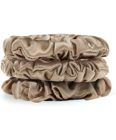 LILYSILK 100% Mulberry Silk Thin Hair Scrunchies for Frizz and Breakage Prevention - Coffee 3 Pack - Buy Online on GoSupps.com