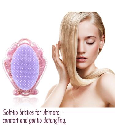 Mermaid Detangling Hair Brush | Luxspire Valentines Day Gift | Shell Glitter Comb for Girls Kids Women | Massage Scalp, Dry & Wet Hair, No Tangle | Toddler Pink Hairbrush - Buy Online on GoSupps.com