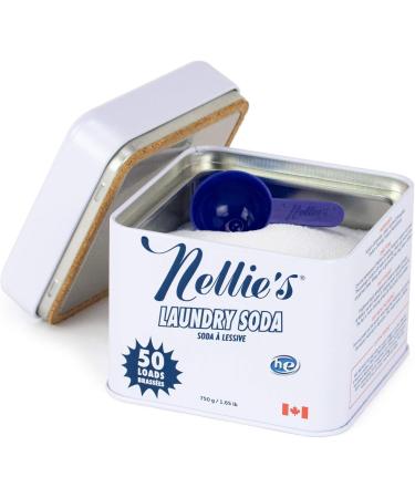 Nellie's 50 Load Laundry Soda Tin with Two Refill Pouches - Eco-Friendly Cleaning Solution - Buy Online on GoSupps.com