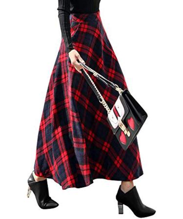 Elegant A-Line Red Boho Skirt for Women | High Waist Folding Ball Dress - Stylish Long Printed Skirt - Buy Online on GoSupps.com