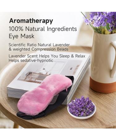 Shop Lavender Eye Mask - Aromatherapy Weighted Sleep Mask for Dry Eyes & Pain Relief | Hot & Cold Therapy Eye Cover - Pink - Buy Online on GoSupps.com