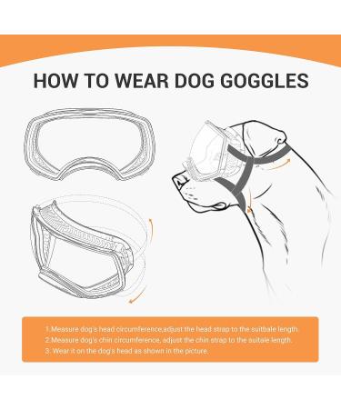 Petleso Large Dog Sunglasses | Dog Goggles for Eye Protection | Outdoor Clear Black Design - Buy Online on GoSupps.com