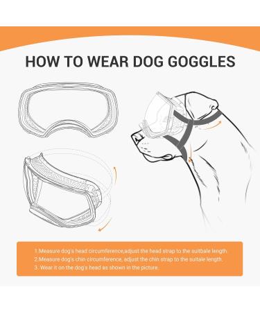 Namsan Dog Glasses - UV Protection Sunglasses for Large Dogs | Adjustable Band & Sponge-Nose Pad - Orange - Buy Online on GoSupps.com